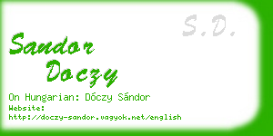 sandor doczy business card