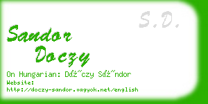 sandor doczy business card
